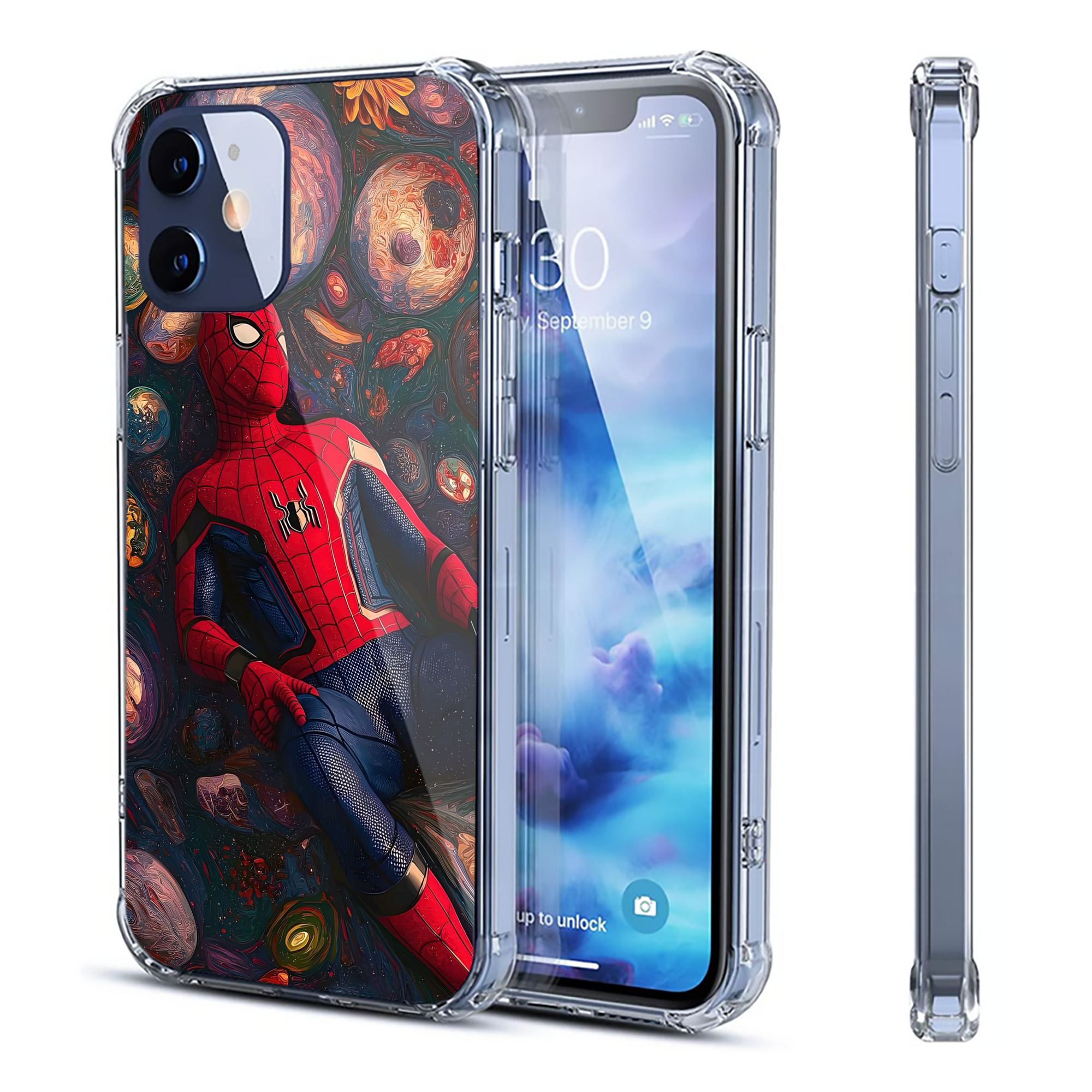 （画像用） Spider Man スパイダーマン 【iPhone 12シリーズ対応】透明スマホケース（クリアソフトケース）